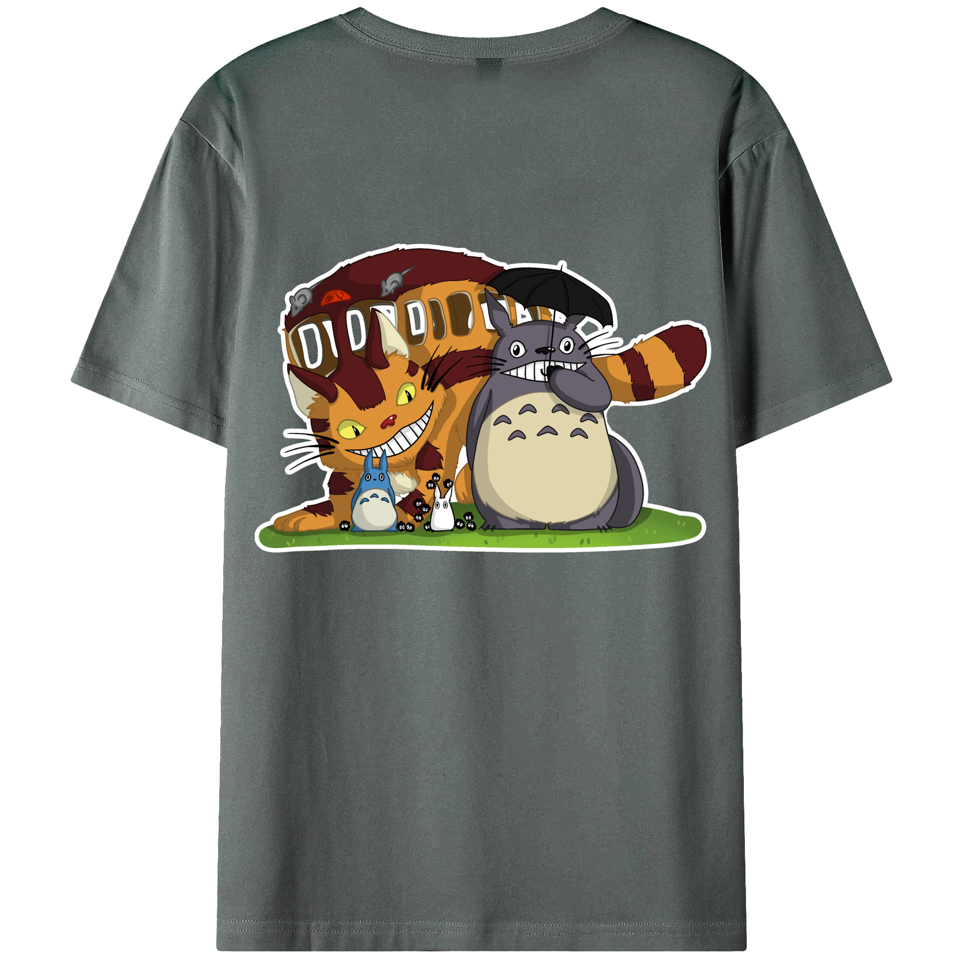（画像用） となりのトトロ 草壁メイ 草壁サツキ My Neighbor Totoro Satsuki Kusakabe Mei Kusakabe 綿100％ メンズ半袖Tシャツ（バックプリント） 通気性